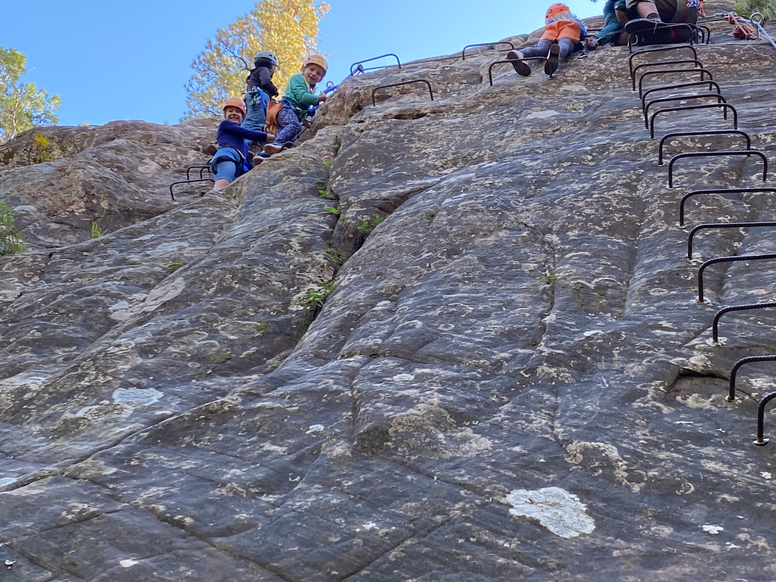 Students on a rock climbing outing